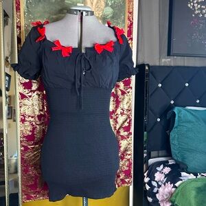 Pinup Dress with Red Bows